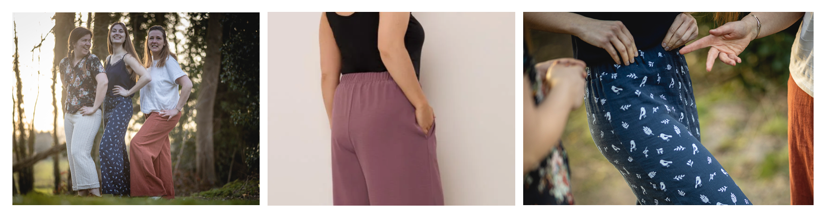 photos de pantalons réalisés à l'atelier